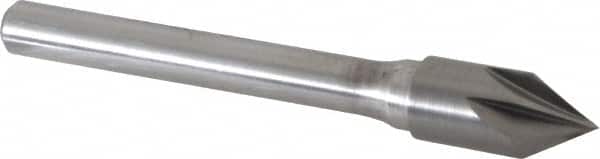 Keo - 3/8" Head Diam, 1/4" Shank Diam, 6 Flute 60° Solid Carbide Countersink - USA Tool & Supply