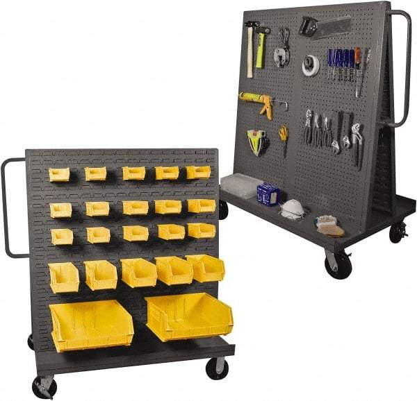 Durham - 2,000 Lb Capacity Steel A-Frame Truck - Steel Deck, 48" OAW, Phenolic Casters - USA Tool & Supply