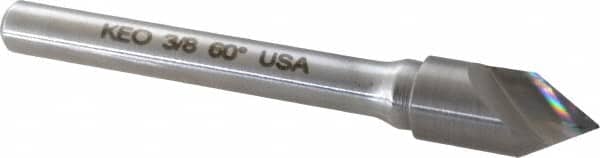 Keo - 3/8" Head Diam, 1/4" Shank Diam, 1 Flute 60° Solid Carbide Countersink - USA Tool & Supply