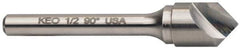 Keo - 1/8" Head Diam, 1/8" Shank Diam, 1 Flute 82° Solid Carbide Countersink - Bright Finish, 1-1/2" OAL, Single End - USA Tool & Supply