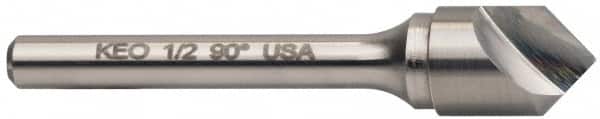 Keo - 1/2" Head Diam, 1/4" Shank Diam, 1 Flute 60° Solid Carbide Countersink - USA Tool & Supply