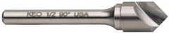 Keo - 1/2" Head Diam, 1/4" Shank Diam, 1 Flute 60° Solid Carbide Countersink - USA Tool & Supply