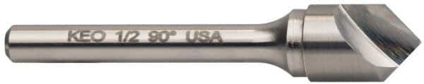 Keo - 1/4" Head Diam, 1/4" Shank Diam, 1 Flute 82° Cobalt Countersink - Bright Finish, 1-1/2" OAL, Single End - USA Tool & Supply