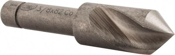 Keo - 3/8" Head Diam, 1/4" Shank Diam, 1 Flute 82° Cobalt Countersink - Bright Finish, 1-3/4" OAL, Single End - USA Tool & Supply