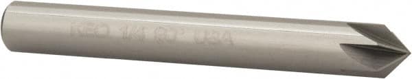 Keo - 1/4" Head Diam, 1/4" Shank Diam, 6 Flute 90° Solid Carbide Countersink - USA Tool & Supply