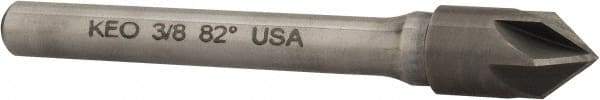 Keo - 3/8" Head Diam, 1/4" Shank Diam, 6 Flute 82° Solid Carbide Countersink - Bright Finish, 2-5/8" OAL, Single End - USA Tool & Supply