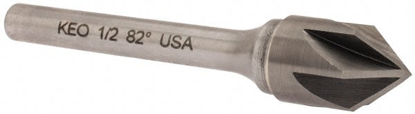 Keo - 1/2" Head Diam, 1/4" Shank Diam, 6 Flute 82° Solid Carbide Countersink - USA Tool & Supply