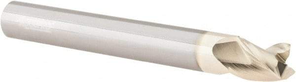 Accupro - 1/2", 3 Flute, Single End, Solid Carbide, 0.02" Corner Radius End Mill - 4" OAL, 37° Helix, Right Hand Flute, 5/8" LOC, Right Hand Cut - USA Tool & Supply