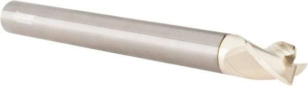 Accupro - 5/8", 3 Flute, Single End, Solid Carbide, 0.03" Corner Radius End Mill - 6" OAL, 37° Helix, Right Hand Flute, 3/4" LOC, Right Hand Cut - USA Tool & Supply
