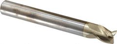 Accupro - 1/2", 3 Flute, Single End, Solid Carbide, 0.02" Corner Radius End Mill - 6" OAL, 37° Helix, Right Hand Flute, 5/8" LOC, Right Hand Cut - USA Tool & Supply