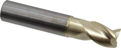 Accupro - 3/4", 3 Flute, Single End, Solid Carbide, 0.03" Corner Radius End Mill - 4" OAL, 37° Helix, Right Hand Flute, 1" LOC, Right Hand Cut, 1-5/8" Extended Reach - USA Tool & Supply