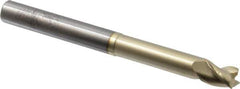 Accupro - 3/8", 3 Flute, Single End, Solid Carbide, 0.015" Corner Radius End Mill - 4" OAL, 37° Helix, Right Hand Flute, 1/2" LOC, Right Hand Cut, 2-3/8" Extended Reach - USA Tool & Supply