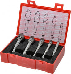 Keo - 5 Piece, 1/4 to 3/4" Head Diam, 82° Included Angle, Single End Countersink Set - USA Tool & Supply