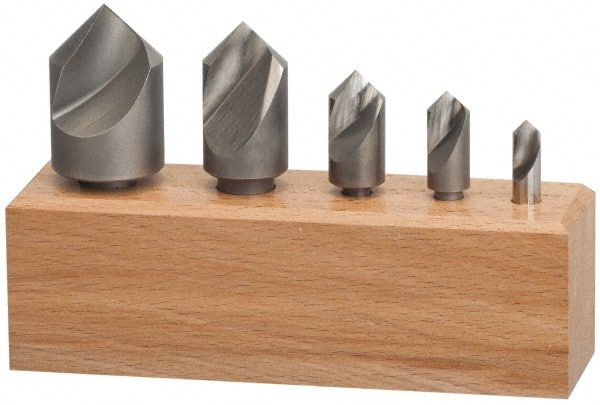 Keo - 5 Piece, 1/4 to 1" Head Diam, 120° Included Angle, Single End Countersink Set - USA Tool & Supply