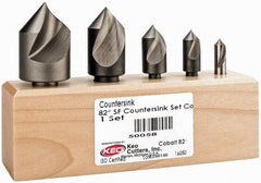 Keo - 5 Piece, 1/4 to 1" Head Diam, 82° Included Angle, Single End Countersink Set - USA Tool & Supply