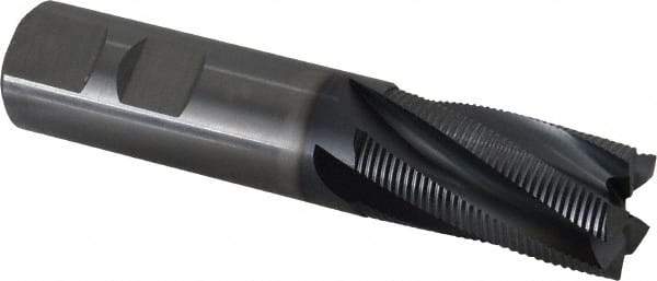 Kennametal - 25mm Diam, Fine Pitch, 44.5mm LOC, 5 Flute Solid Carbide Corner Chamfer Roughing End Mill - AlTiN Finish, 121mm OAL, 25mm Shank Diam, Centercutting, 20° Helix - USA Tool & Supply