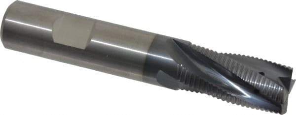 Kennametal - 16mm Diam, Fine Pitch, 31.6mm LOC, 4 Flute Solid Carbide Corner Chamfer Roughing End Mill - AlTiN Finish, 92mm OAL, 16mm Shank Diam, Centercutting, 20° Helix - USA Tool & Supply