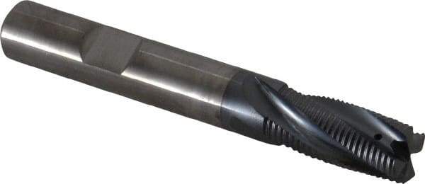 Kennametal - 10mm Diam, Fine Pitch, 22mm LOC, 4 Flute Solid Carbide Corner Chamfer Roughing End Mill - AlTiN Finish, 72mm OAL, 10mm Shank Diam, Centercutting, 20° Helix - USA Tool & Supply
