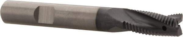 Kennametal - 8mm Diam, Fine Pitch, 16mm LOC, 3 Flute Solid Carbide Corner Chamfer Roughing End Mill - AlTiN Finish, 63mm OAL, 8mm Shank Diam, Centercutting, 20° Helix - USA Tool & Supply