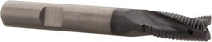 Kennametal - 8mm Diam, Fine Pitch, 16mm LOC, 3 Flute Solid Carbide Corner Chamfer Roughing End Mill - AlTiN Finish, 63mm OAL, 8mm Shank Diam, Centercutting, 20° Helix - USA Tool & Supply