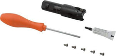 Kennametal - 1-1/4" Cut Diam, 18.03mm Max Depth of Cut, 1" Shank Diam, 115.06mm OAL, Indexable Square Shoulder Helical End Mill - E.. 18.. Inserts, Weldon Shank, 0° Lead Angle, Through Coolant, Series Mill 1-18 - USA Tool & Supply