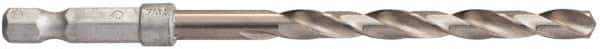 Hertel - 1/4" 135° High Speed Steel Jobber Drill - Bright Finish, Spiral Flute, 4-5/8" OAL - USA Tool & Supply