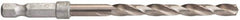 Hertel - 1/4" 135° High Speed Steel Jobber Drill - Bright Finish, Spiral Flute, 4-5/8" OAL - USA Tool & Supply