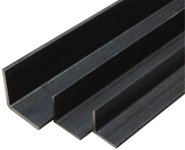 Made in USA - Low Carbon Steel, 1/8 Inch Thick Wall, Angle Iron - 1-1/4 Inch Wide x 1-1/4 Inch High x 80 Inch Long - USA Tool & Supply