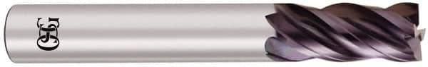 OSG - 1", 1-1/2" LOC, 1" Shank Diam, 4" OAL, 4 Flute, Solid Carbide Square End Mill - Single End, EXO Finish, Spiral Flute, Variable° Helix, Centercutting, Right Hand Cut, Right Hand Flute, Series 2050 - USA Tool & Supply