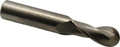 OSG - 7/16" Diam, 1" LOC, 2 Flute Solid Carbide Ball End Mill - Uncoated, Single End, 2-3/4" OAL, 7/16" Shank Diam, Spiral Flute - USA Tool & Supply