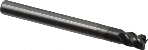 OSG - 1/4", 4 Flute, Single End, Solid Carbide, 0.01" Corner Radius End Mill - 2-1/2" OAL, 45° Helix, Right Hand Flute, 1/4" LOC, Right Hand Cut, 3/4" Extended Reach - USA Tool & Supply
