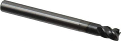 OSG - 1/4", 4 Flute, Single End, Solid Carbide, 0.01" Corner Radius End Mill - 2-1/2" OAL, 45° Helix, Right Hand Flute, 1/4" LOC, Right Hand Cut, 3/4" Extended Reach - USA Tool & Supply