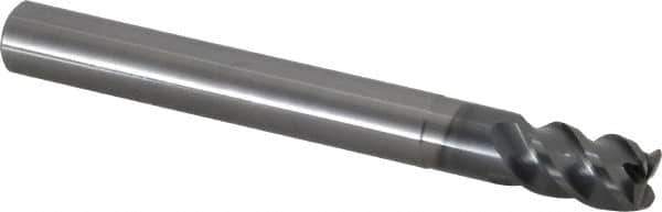 OSG - 12mm, 4 Flute, Single End, Solid Carbide, 1mm Corner Radius End Mill - 110mm OAL, 45° Helix, Right Hand Flute, 18mm LOC, Right Hand Cut, 36mm Extended Reach - USA Tool & Supply