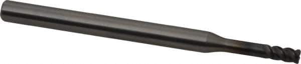 OSG - 4mm, 4 Flute, Single End, Solid Carbide, 0.5mm Corner Radius End Mill - 80mm OAL, 45° Helix, Right Hand Flute, 6mm LOC, Right Hand Cut, 20mm Extended Reach - USA Tool & Supply