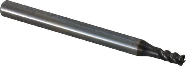 OSG - 4mm, 4 Flute, Single End, Solid Carbide, 0.5mm Corner Radius End Mill - 70mm OAL, 45° Helix, Right Hand Flute, 6mm LOC, Right Hand Cut, 12mm Extended Reach - USA Tool & Supply