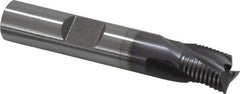 OSG - 3/8" Diam, Fine Pitch, 3/8" LOC, 3 Flute Cobalt Corner Chamfer Roughing End Mill - TiCN Finish, 2-5/32" OAL, 3/8" Shank Diam, Single End, Centercutting, 30° Helix - USA Tool & Supply
