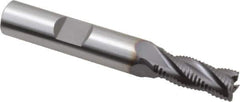 OSG - 5/16" Diam, Fine Pitch, 3/4" LOC, 4 Flute Cobalt Corner Chamfer Roughing End Mill - TiCN Finish, 2-1/2" OAL, 3/8" Shank Diam, Single End, Centercutting, 30° Helix - USA Tool & Supply