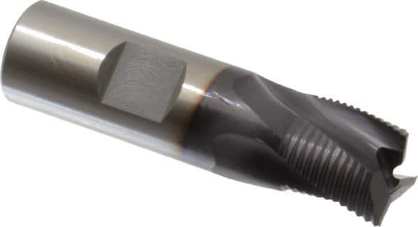 OSG - 3/4" Diam, Fine Pitch, 3/4" LOC, 3 Flute Cobalt Corner Chamfer Roughing End Mill - TiAlN Finish, 2-7/8" OAL, 3/4" Shank Diam, Single End, Centercutting, 30° Helix - USA Tool & Supply