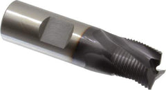 OSG - 3/4" Diam, Fine Pitch, 3/4" LOC, 3 Flute Cobalt Corner Chamfer Roughing End Mill - TiAlN Finish, 2-7/8" OAL, 3/4" Shank Diam, Single End, Centercutting, 30° Helix - USA Tool & Supply