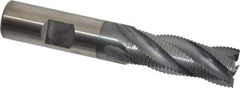 OSG - 5/8" Diam, Fine Pitch, 1-5/8" LOC, 4 Flute Cobalt Corner Chamfer Roughing End Mill - TiCN Finish, 3-3/4" OAL, 5/8" Shank Diam, Single End, Centercutting, 30° Helix - USA Tool & Supply