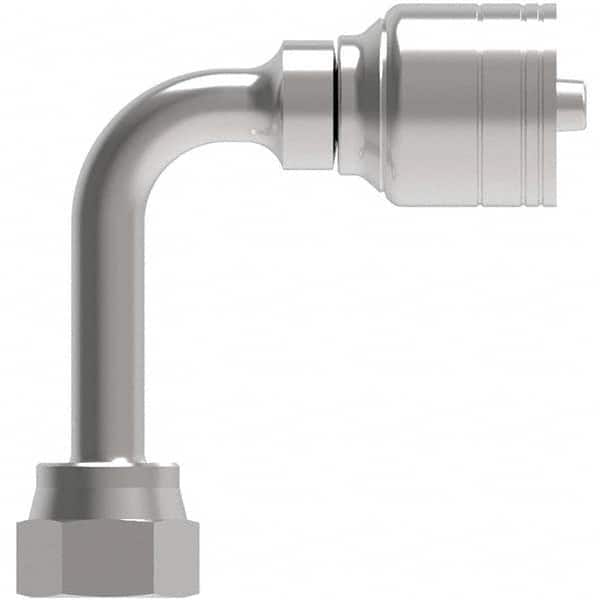 Eaton - Hydraulic Hose Fittings & Couplings Type: Female ORS Swivel Long Drop 90 Elbow Hose Diameter: 13/16 (Inch) - USA Tool & Supply