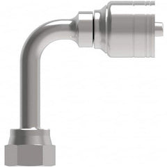 Eaton - Hydraulic Hose Fittings & Couplings Type: Female ORS Swivel Long Drop 90 Elbow Hose Diameter: 9/16 (Inch) - USA Tool & Supply
