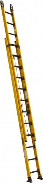 DeWALT - 20' High, Type IAA Rating, Fiberglass Extension Ladder - USA Tool & Supply