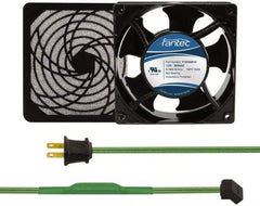 Made in USA - 115 Volts, AC, 103 CFM, Square Tube Axial Fan Kit - 0.26 Amp Rating, 120mm High x 120mm Wide x 38.5mm Deep, Includes Fan, Fan Filter, Thermostatically Controlled Fan Cord - USA Tool & Supply