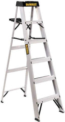 DeWALT - 7 Steps, 8' High, Type IA Rating, Aluminum Step Ladder - 300 Lb Capacity, 24-5/8" Base Width - USA Tool & Supply