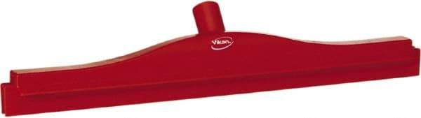 Vikan - 20" Rubber Blade Floor Squeegee - Double Edge, Red, Plastic Holder - USA Tool & Supply