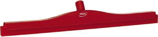 Vikan - 24" Rubber Blade Floor Squeegee - Double Edge, Red, Plastic Holder - USA Tool & Supply