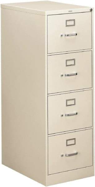 Hon - 18-1/4" Wide x 52" High x 26-1/2" Deep, 4 Drawer Vertical File - Steel, Light Gray - USA Tool & Supply
