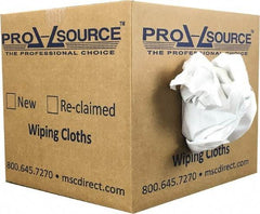 PRO-SOURCE - Cotton Reclaimed Rags - White, Sheeting, Lint Free, 10 Lbs. at 3 to 5 per Pound, Box - USA Tool & Supply