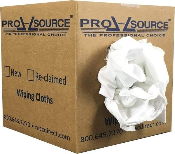 PRO-SOURCE - Cotton Reclaimed Rags - White, Sheeting, Lint Free, 5 Lbs. at 3 to 5 per Pound, Box - USA Tool & Supply